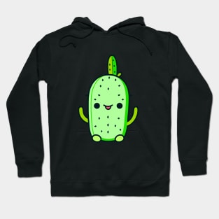 Cute Smiling Green Cactus Cartoon Hoodie